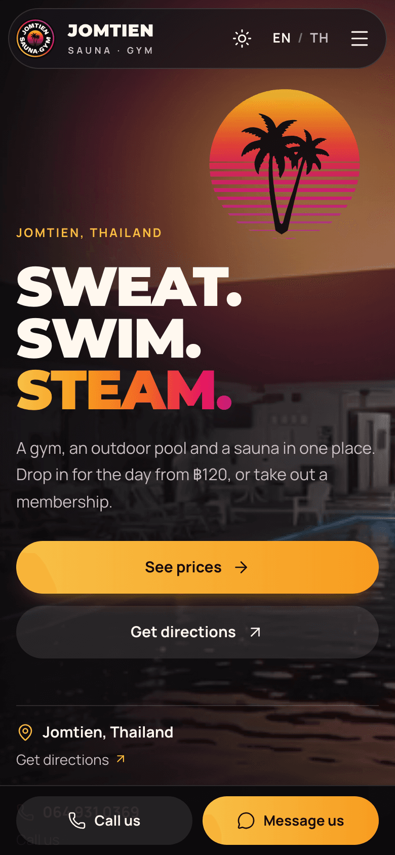 Jomtien Sauna Gym on mobile